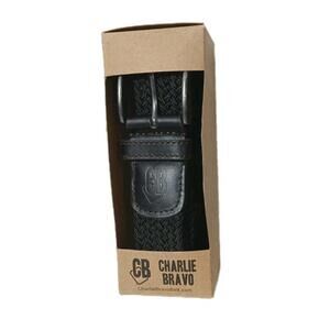 Charlie Bravo Black Braided Mens Belt Small 30-32 NEW